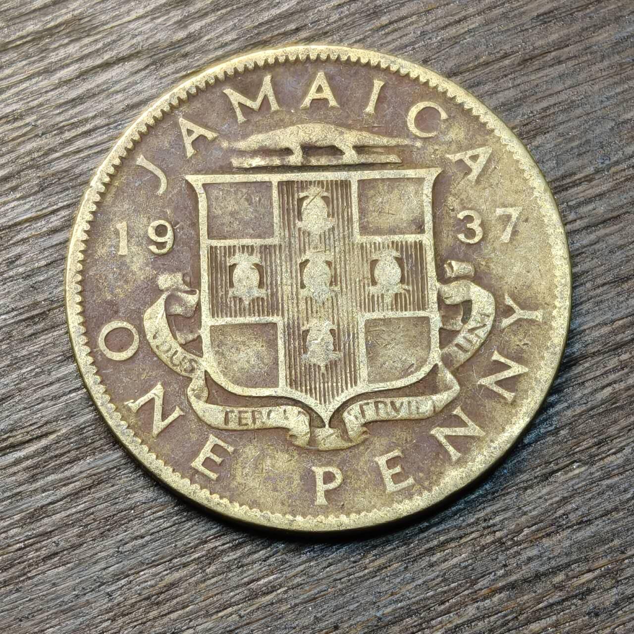 【铜匠收藏】★第134场★散币场，无佣金，30包邮。不满30元，支付5元运费。《接受代拍 代送NGC评级》 1937年 牙买加 1便士 铜币