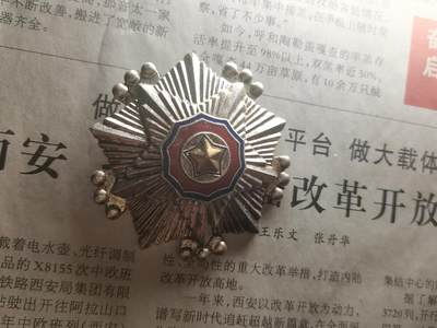 【玉仁】年底最后一拍.徽章书籍钱币场（全场0起.精品多多） - 朝鲜三级国旗奖章少见竖针版