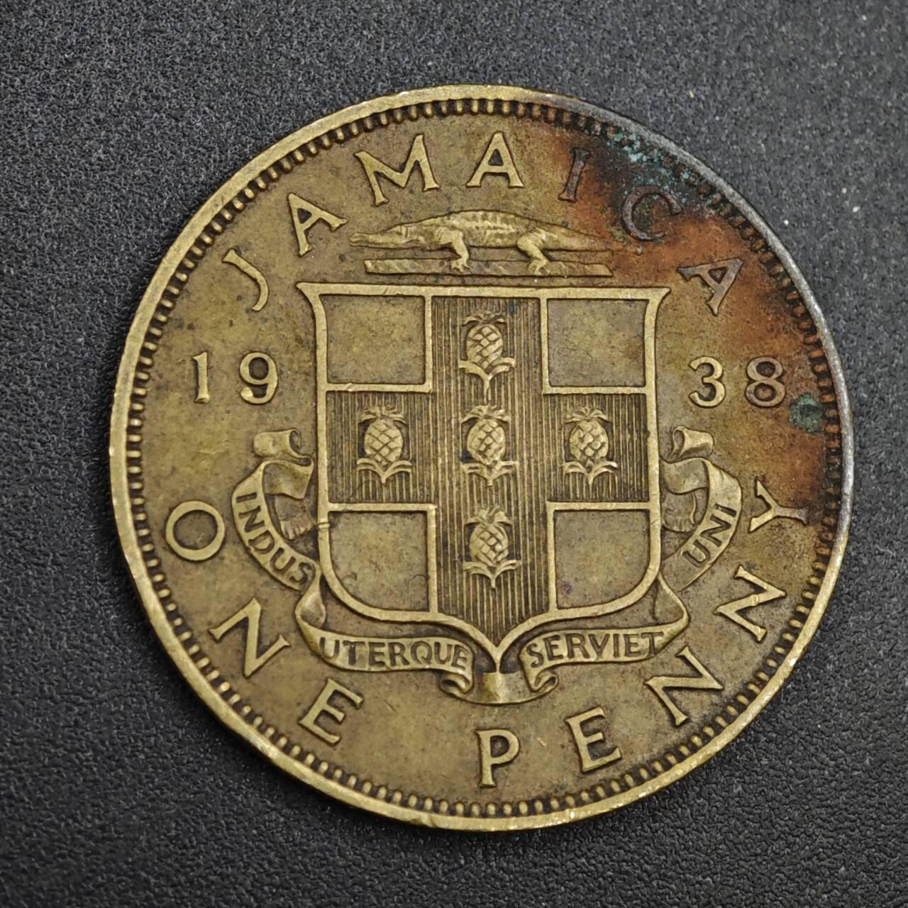 【淘币小摊】实时拍第八百一十四拍   散币场   满百包邮可预留二周 每周一统一发货   牙买加1938年乔治六世一便士铜币