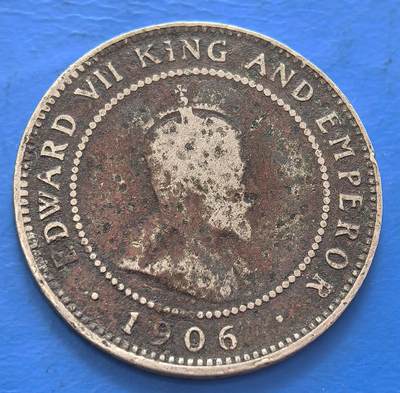 外国优质老铜币银币，周六九点倒数截拍，满百包邮，可寄存半年，喜欢朋友微信扫描二维码可直接参拍 - 少见牙买加1906年半便士