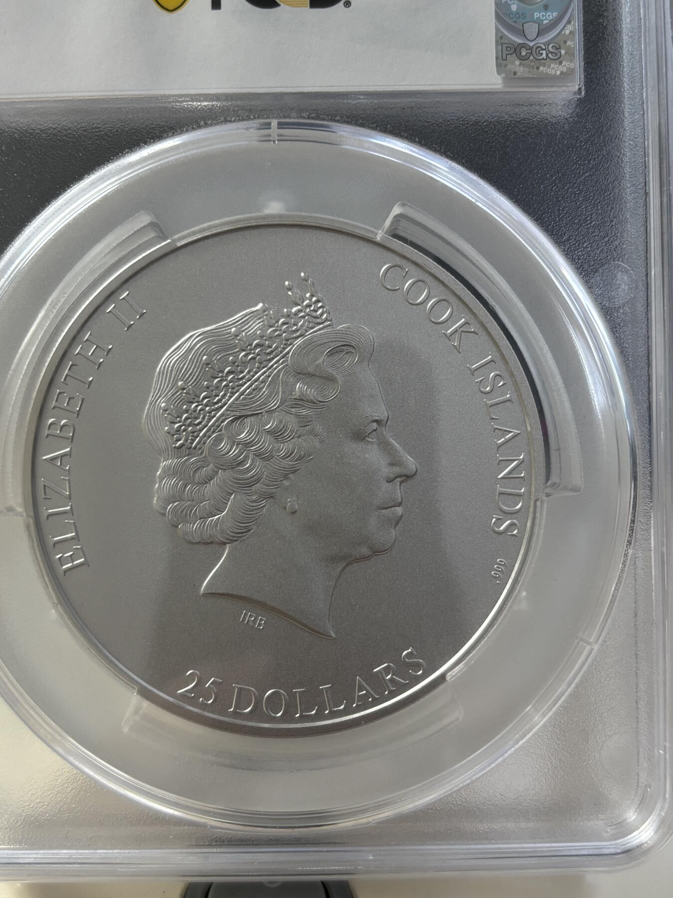 第184期拍卖 库克2020年七大峰系列查亚峰5盎司彩银币PCGS-MS70首无盒无证书，999银，发行777枚