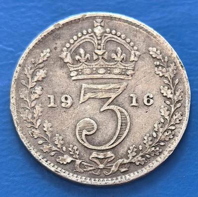 外国优质老铜币银币，周六九点倒数截拍，满百包邮，可寄存半年，喜欢朋友微信扫描二维码可直接参拍 - 高银英国1916年3便士银币