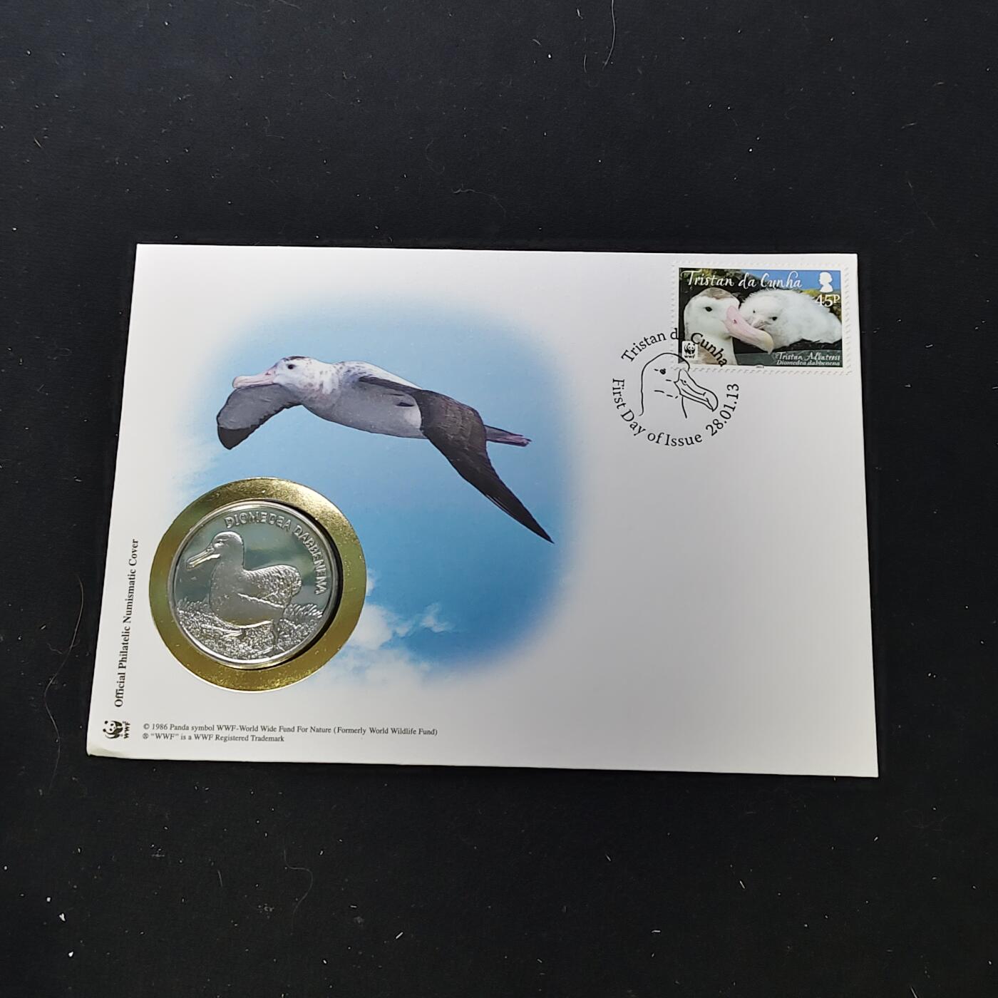 【全场包邮】纯粹捡漏拍482场（免费代拍第19场）-币封+套装+富兰克林（注意佣金） 【邮章封】WWF世界自然基金会极度濒危阿岛信天翁邮章封