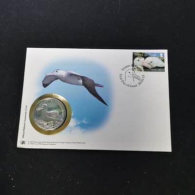 【全场包邮】纯粹捡漏拍482场（免费代拍第19场）-币封+套装+富兰克林（注意佣金） - 【邮章封】WWF世界自然基金会极度濒危阿岛信天翁邮章封