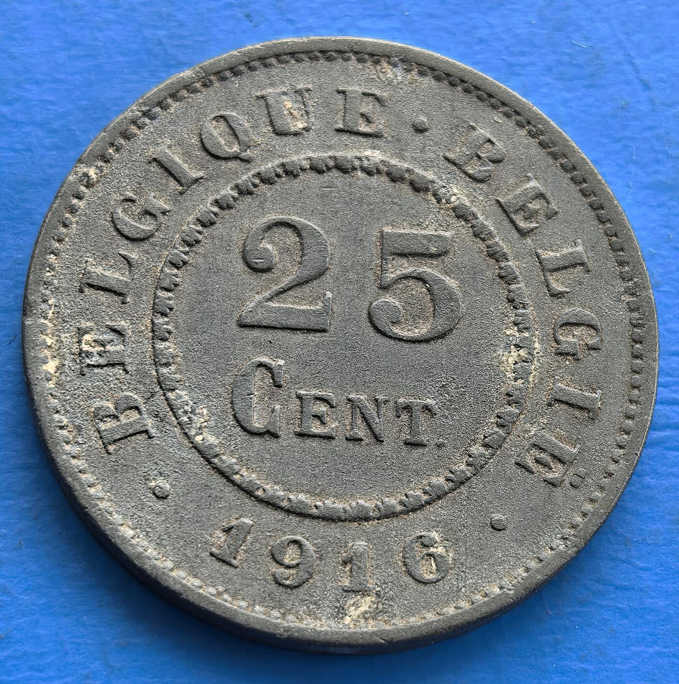 外国优质老铜币银币，周六九点倒数截拍，满百包邮，可寄存半年，喜欢朋友微信扫描二维码可直接参拍 比利时一战1916年25分