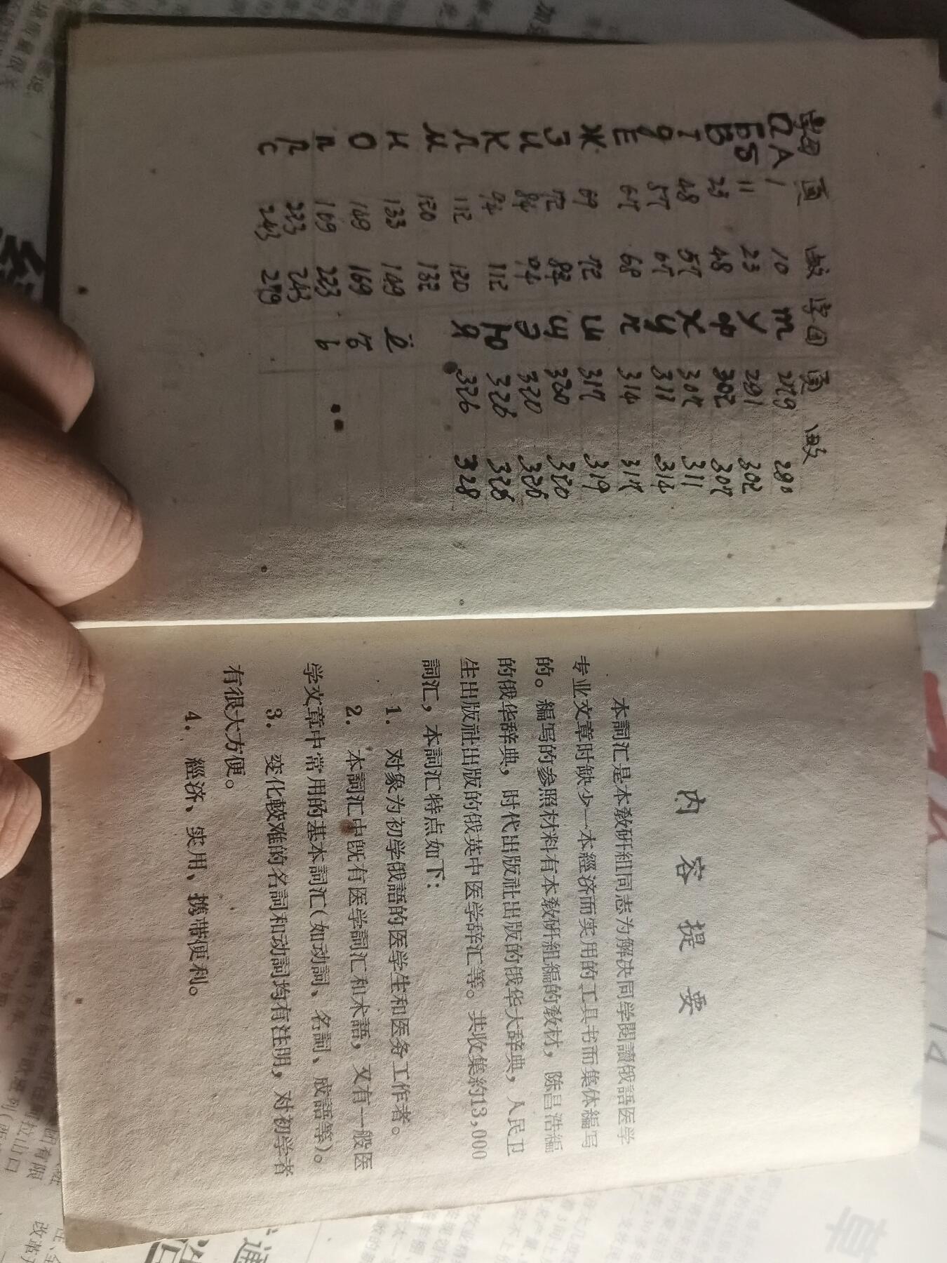 【玉仁】年底最后一拍.徽章书籍钱币场（全场0起.精品多多） 医学俄语词汇，1961.6上海第二军医大学翻印，上海第二医学院外文教研组编，较厚