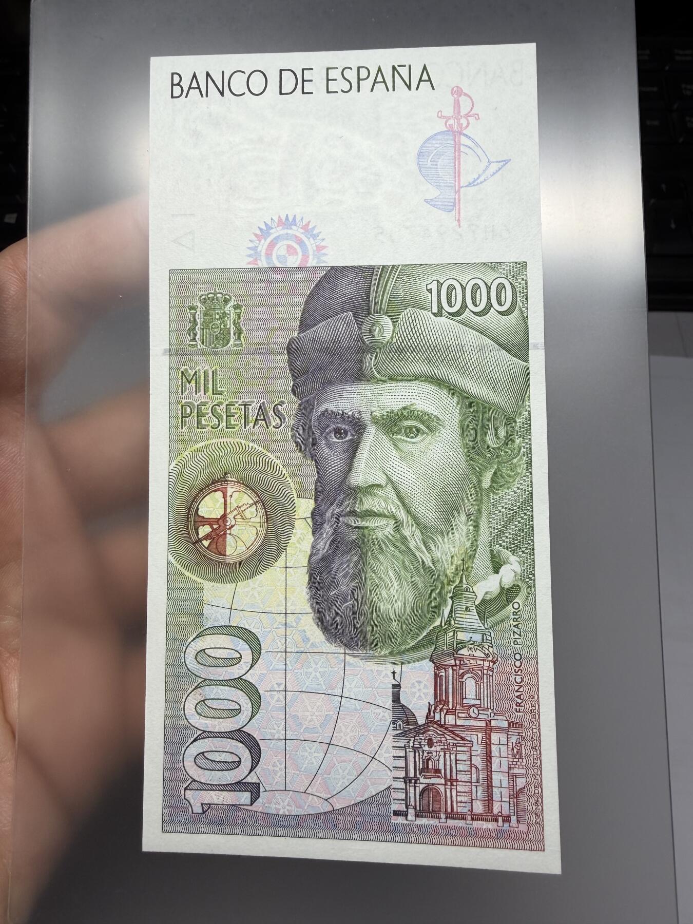 2025年集古藏今外币拍卖第十期-第10场—（总第290拍-纸币专场），本期拍完结算一次，发货时间2-3天，休息几天后继续新的一期拍卖。 全新1992年西班牙1000比塞塔