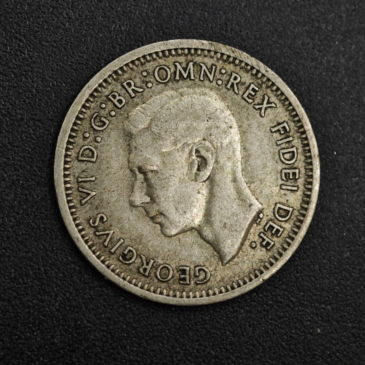 【淘币小摊】实时拍第八百一十四拍   散币场   满百包邮可预留二周 每周一统一发货   澳大利亚1951年乔治六世3便士银币