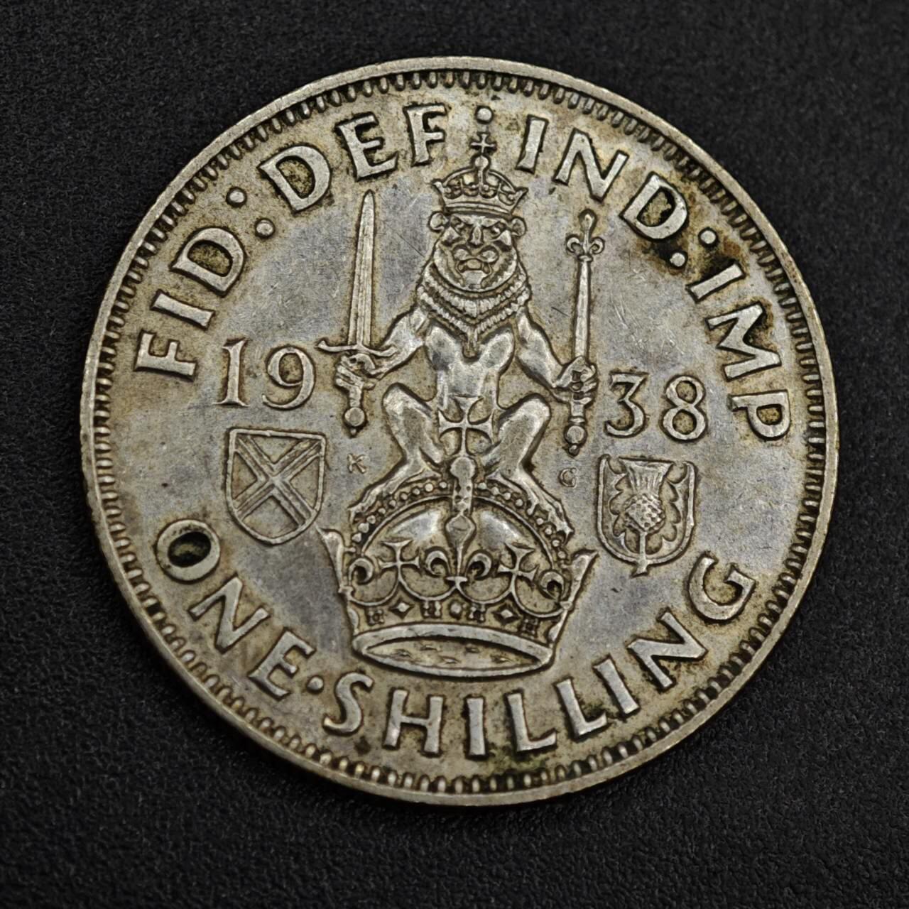 【淘币小摊】实时拍第八百一十四拍   散币场   满百包邮可预留二周 每周一统一发货   英国1938年乔治六世一先令银币