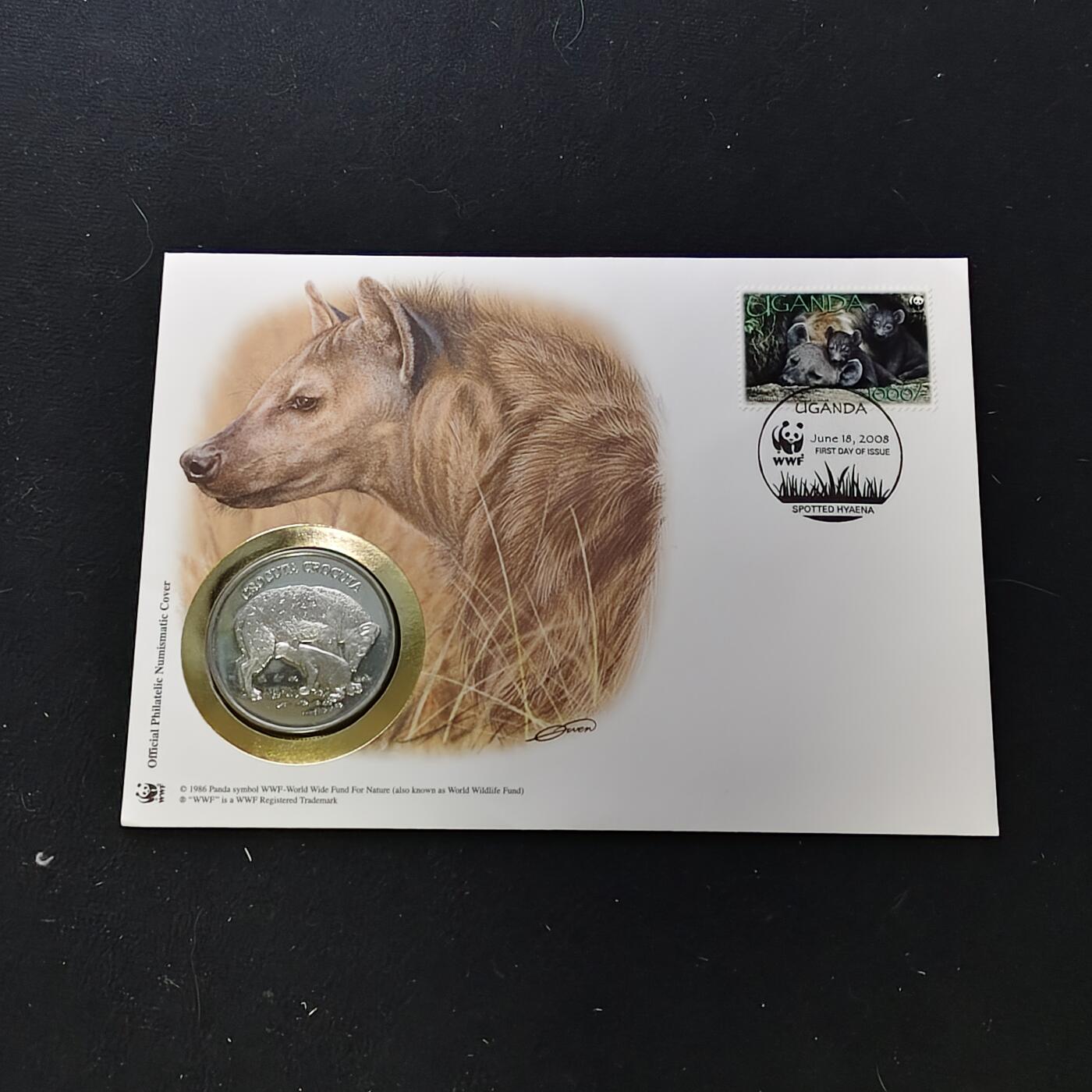 【全场包邮】纯粹捡漏拍482场（免费代拍第19场）-币封+套装+富兰克林（注意佣金） 【邮章封】WWF世界自然基金会1986年30周年‌‌斑鬣狗纪念邮章封