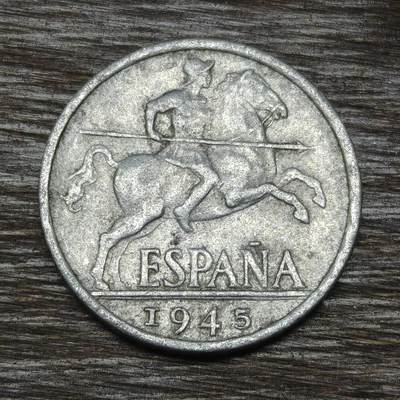 【铜匠收藏】★第134场★散币场，无佣金，30包邮。不满30元，支付5元运费。《接受代拍 代送NGC评级》 - 西班牙弗朗哥独裁政府 1945年 10分 铝币
