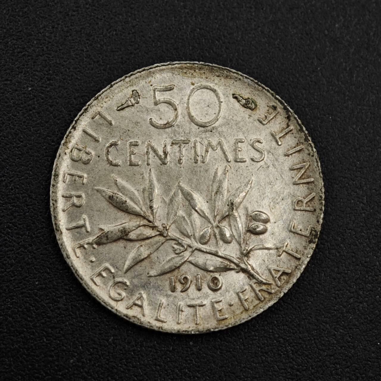 【淘币小摊】实时拍第八百一十四拍   散币场   满百包邮可预留二周 每周一统一发货   法国1910年播种女神50分银币