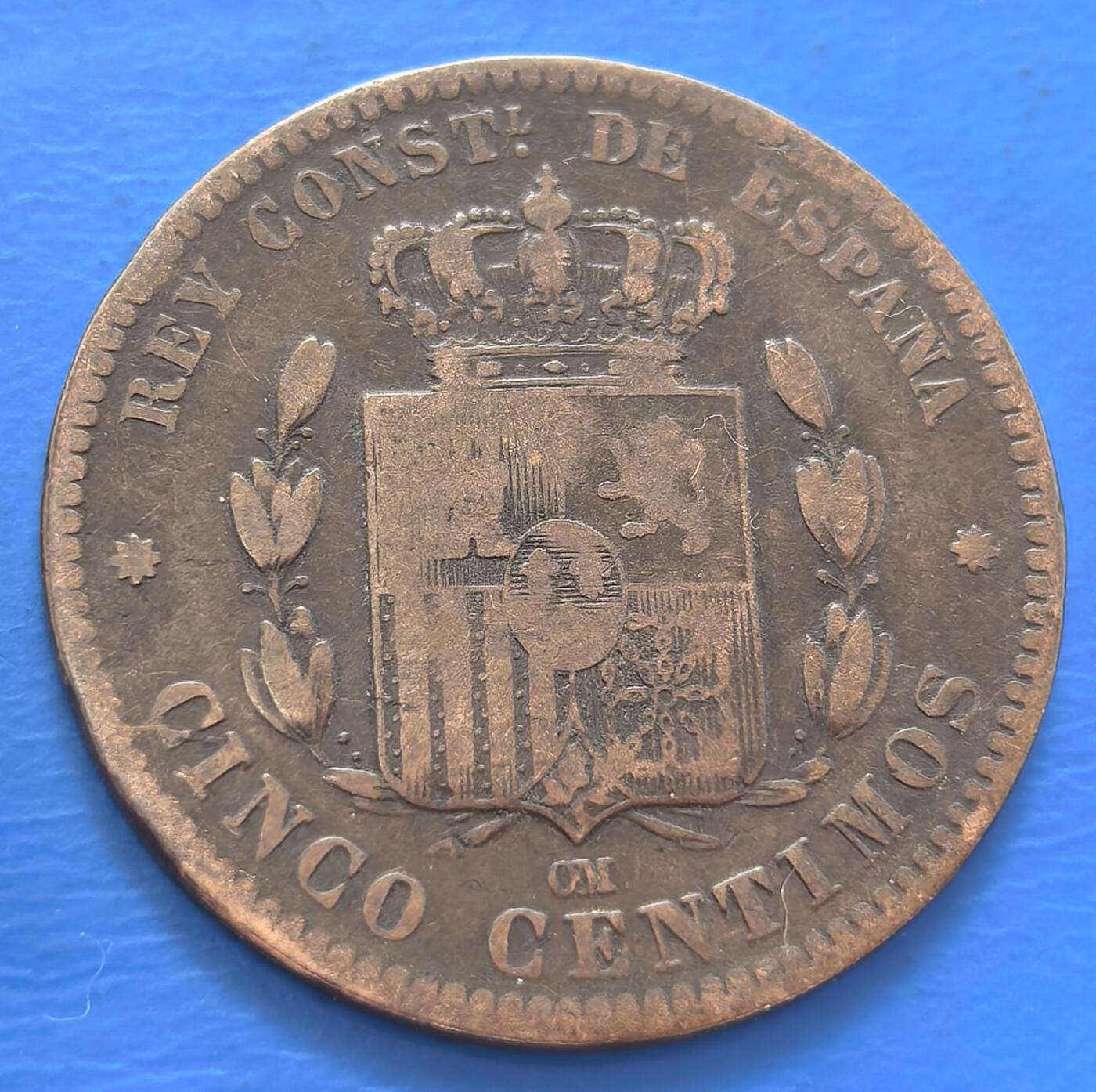 外国优质老铜币银币，周六九点倒数截拍，满百包邮，可寄存半年，喜欢朋友微信扫描二维码可直接参拍 西班牙1879年5分