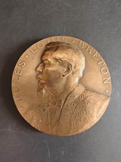 老王徽章第167期 - 法国艺术沙龙50周年大铜章     直径72mm     重量210g
