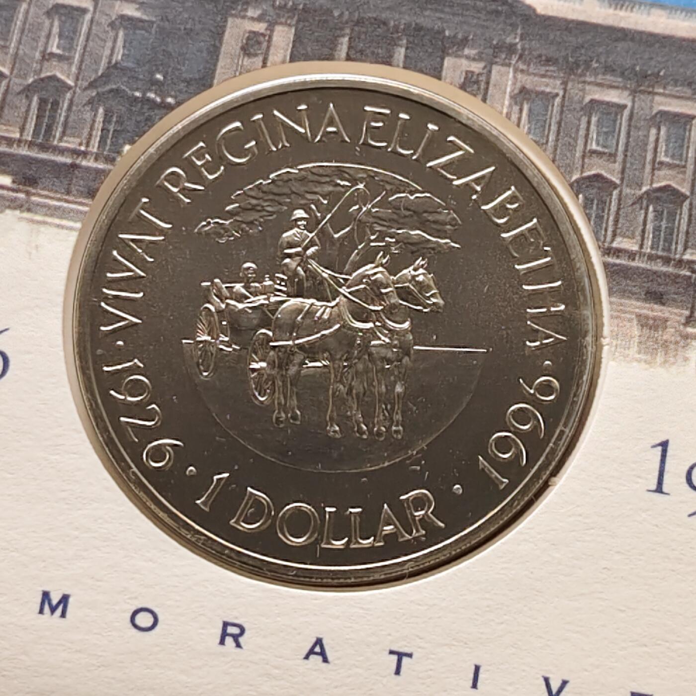 【全场包邮】纯粹捡漏拍482场（免费代拍第19场）-币封+套装+富兰克林（注意佣金） 【邮币封】百慕大群岛1996年1元女王70大寿克朗型纪念币邮币封