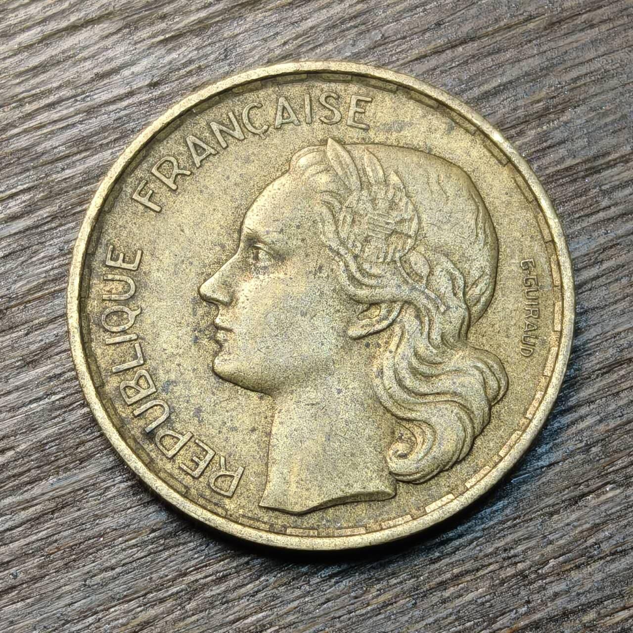 【铜匠收藏】★第134场★散币场，无佣金，30包邮。不满30元，支付5元运费。《接受代拍 代送NGC评级》 法国 1952年 10法郎 高卢熊鸡