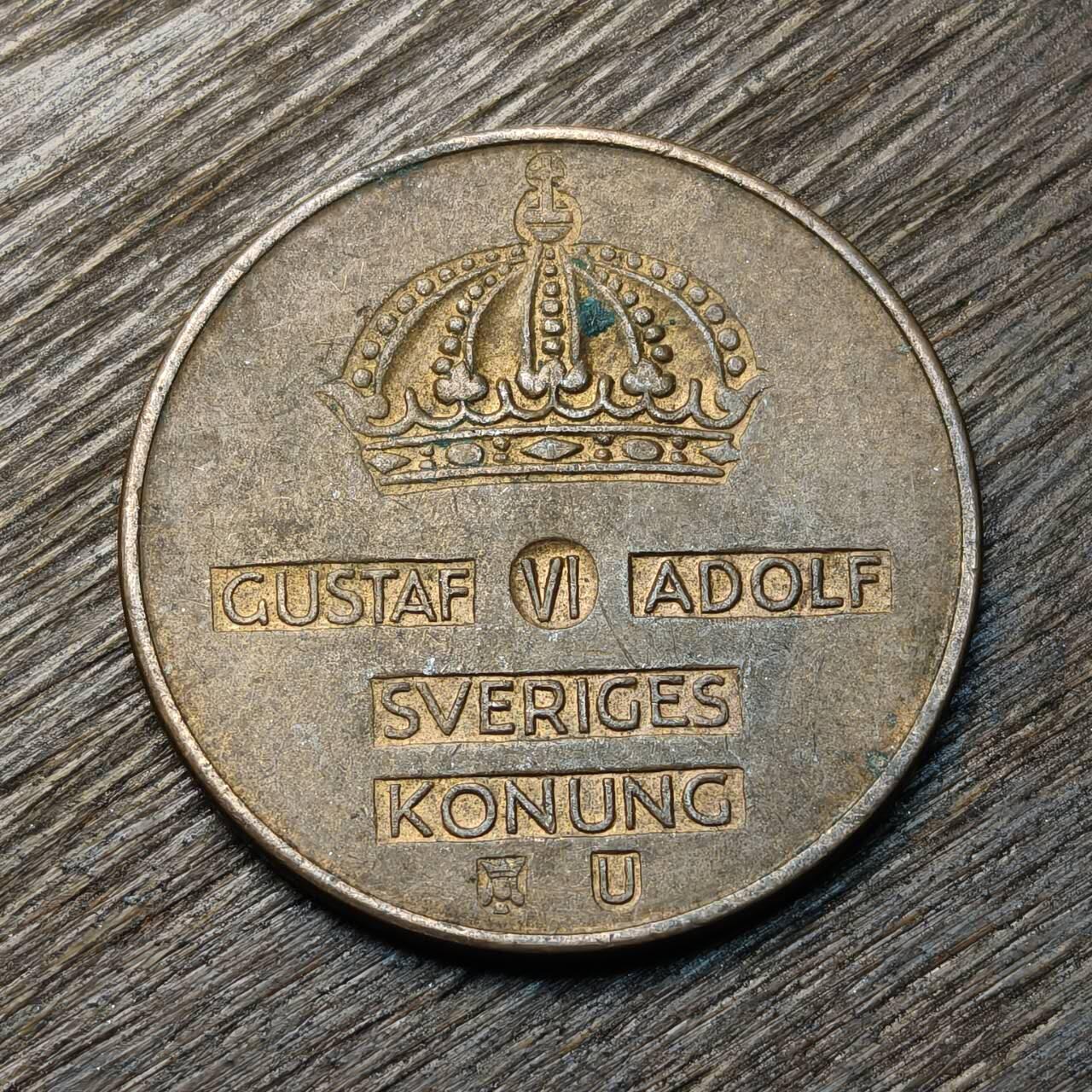 【铜匠收藏】★第134场★散币场，无佣金，30包邮。不满30元，支付5元运费。《接受代拍 代送NGC评级》 1968年 瑞典 5欧尔 铜币