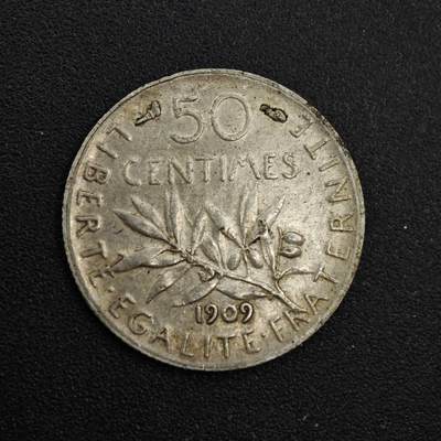 【淘币小摊】实时拍第八百一十四拍   散币场   满百包邮可预留二周 每周一统一发货   - 法国1909年播种女神50分银币