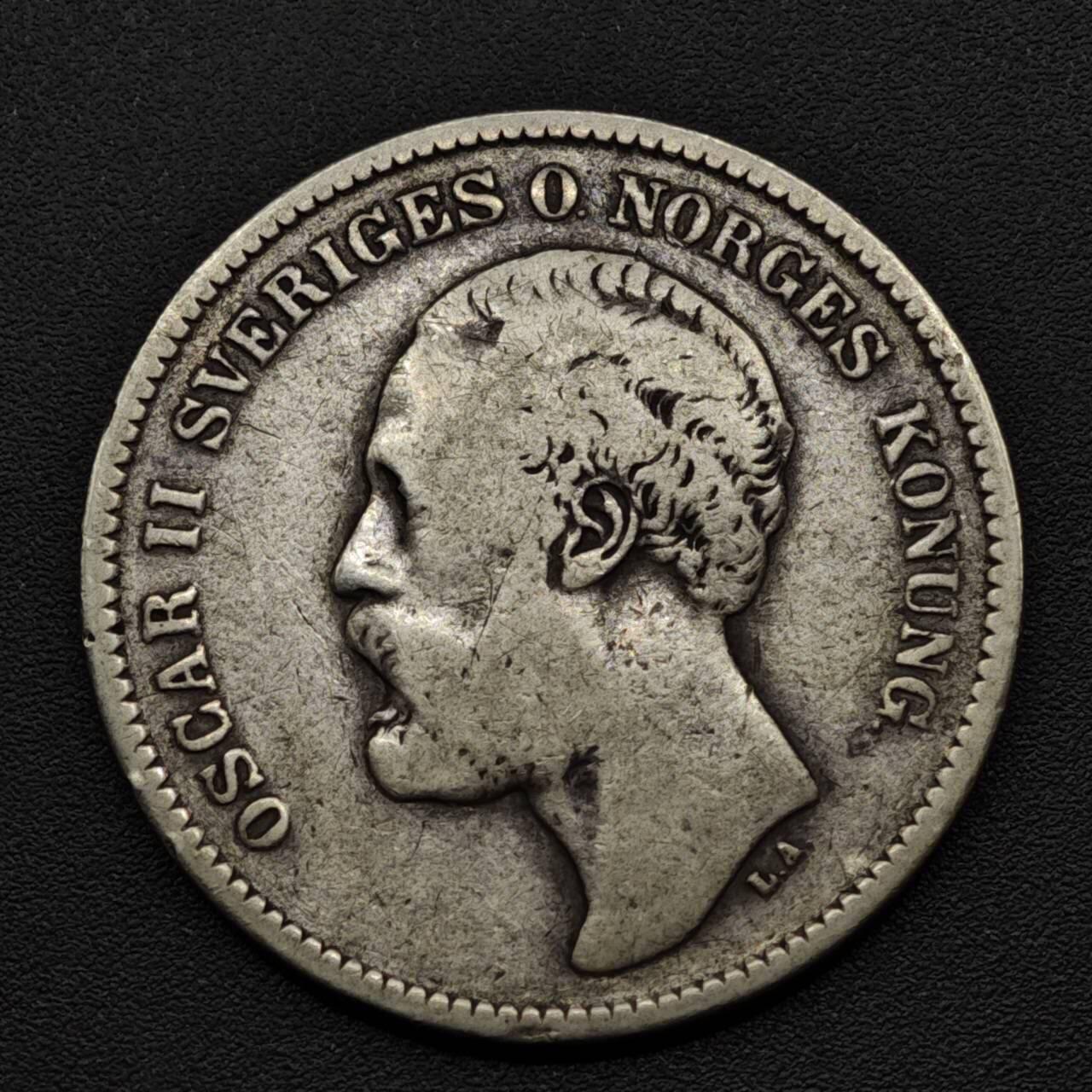 【淘币小摊】实时拍第八百一十五拍   银币套币场   满百包邮可预留二周 每周一统一发货   瑞典1876年2克朗银币