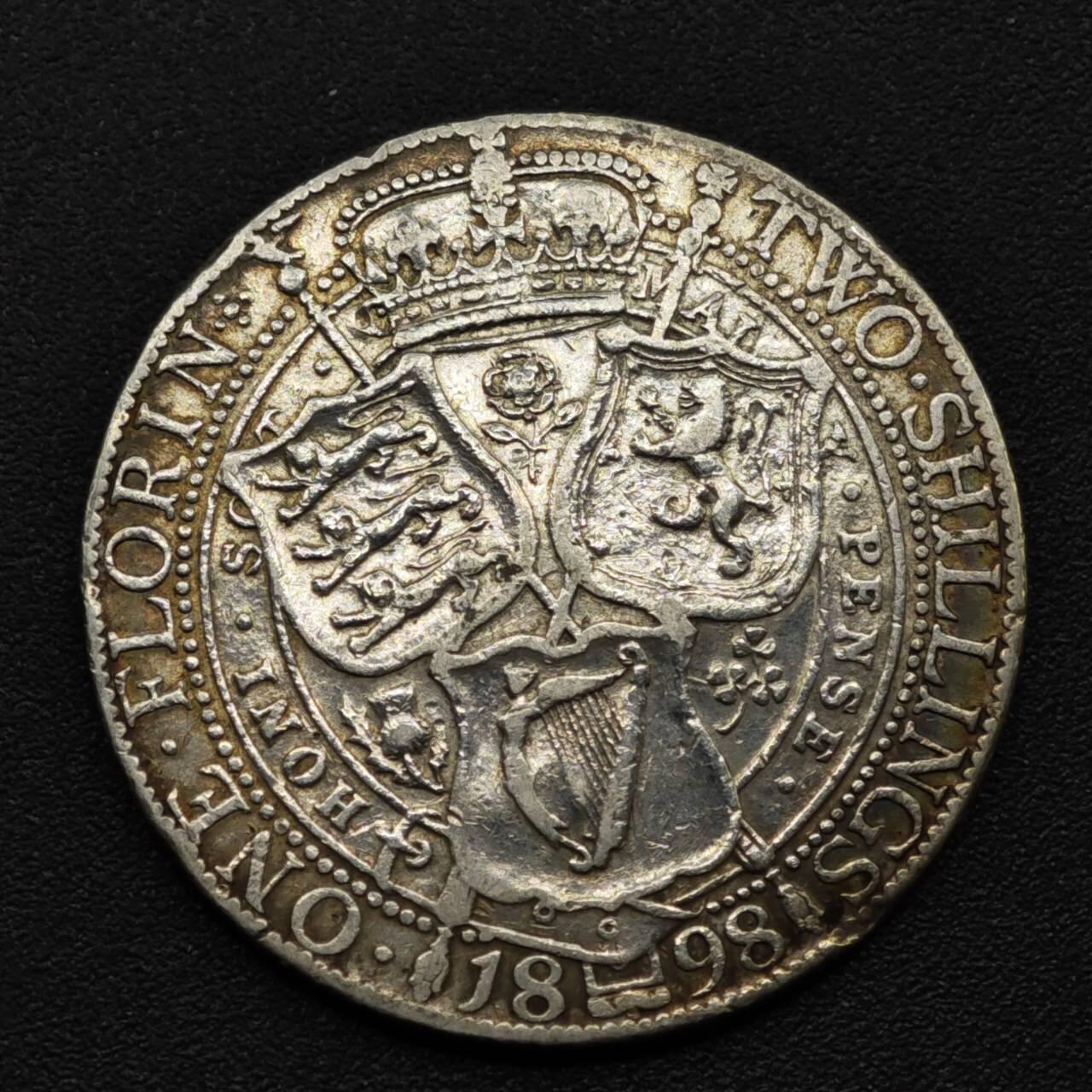 【淘币小摊】实时拍第八百一十五拍   银币套币场   满百包邮可预留二周 每周一统一发货   英国1898年维多利亚2先令银币