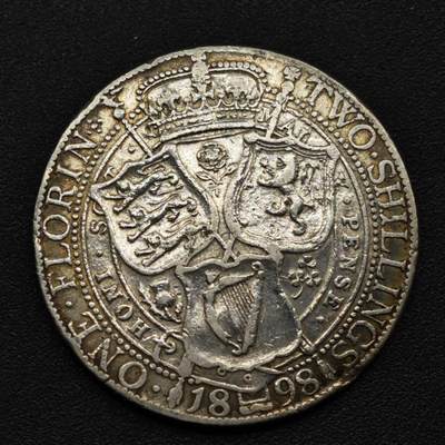 【淘币小摊】实时拍第八百一十五拍   银币套币场   满百包邮可预留二周 每周一统一发货   - 英国1898年维多利亚2先令银币