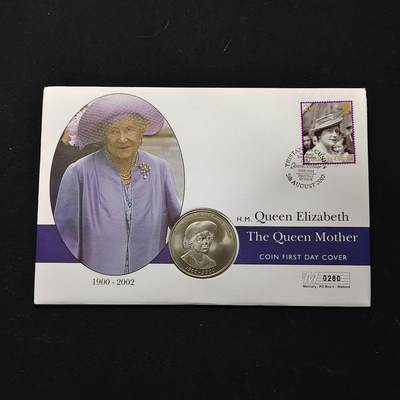 【全场包邮】纯粹捡漏拍482场（免费代拍第19场）-币封+套装+富兰克林（注意佣金） - 【邮币封】英属特里斯坦和达库尼亚2000年50便士女王母亲伊丽莎白皇太后诞生100周年克朗型纪念币邮币封