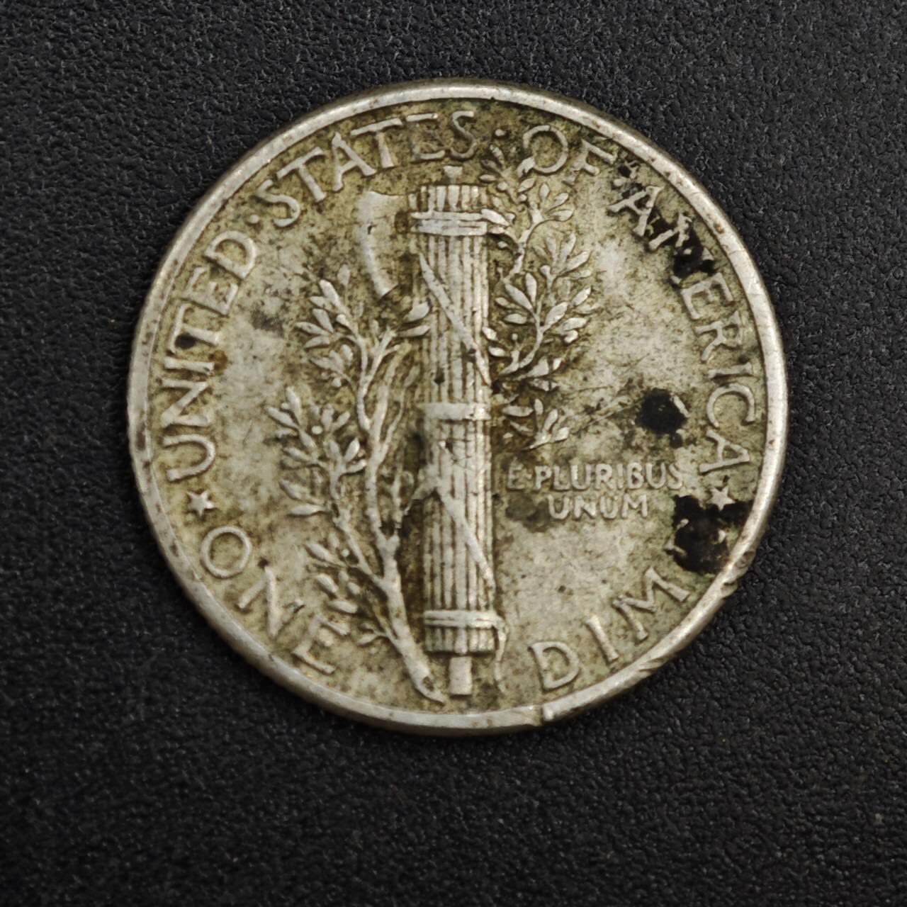 【淘币小摊】实时拍第八百一十四拍   散币场   满百包邮可预留二周 每周一统一发货   美国1943年小飞人10分银币