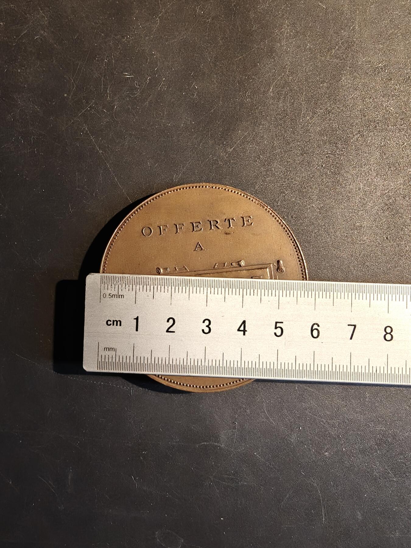 老王徽章第167期 法国昂古莱姆市储蓄银行大铜章     直径58mm.    重量73g