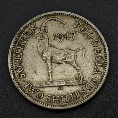 【淘币小摊】实时拍第八百一十四拍   散币场   满百包邮可预留二周 每周一统一发货   - 南罗德西亚1947年2先令镍币