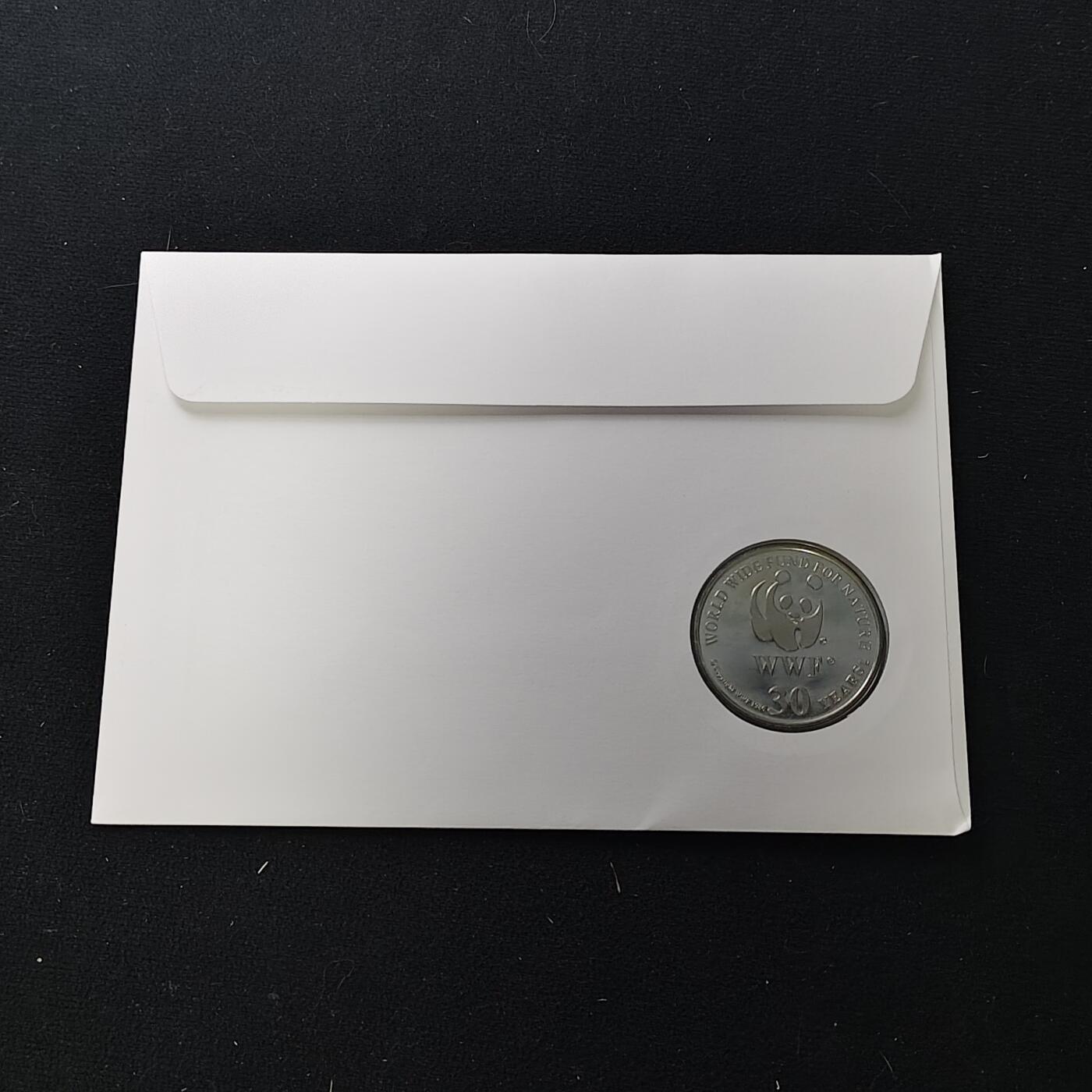 【全场包邮】纯粹捡漏拍482场（免费代拍第19场）-币封+套装+富兰克林（注意佣金） 【邮章封】WWF世界自然基金会1986年30周年‌纳氏鹞鲼纪念邮章封