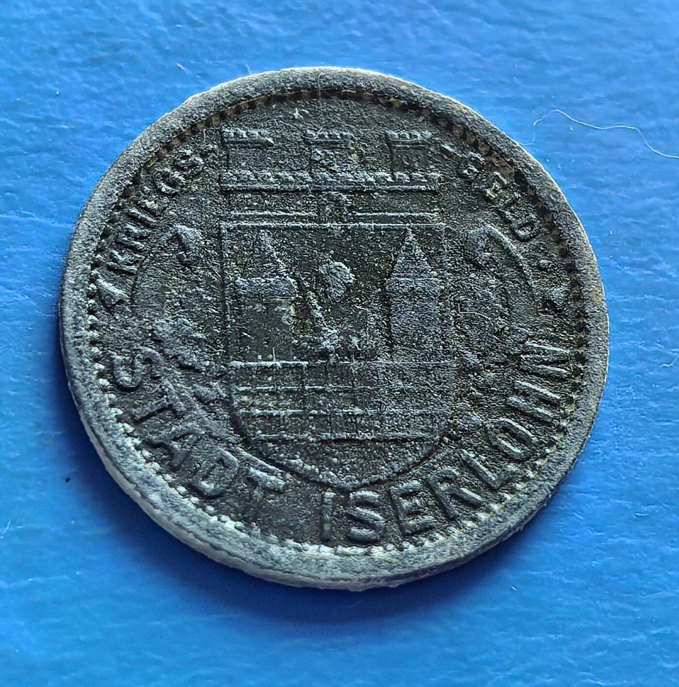 外国优质老铜币银币，周六九点倒数截拍，满百包邮，可寄存半年，喜欢朋友微信扫描二维码可直接参拍 德国伊瑟隆市1917年5芬尼