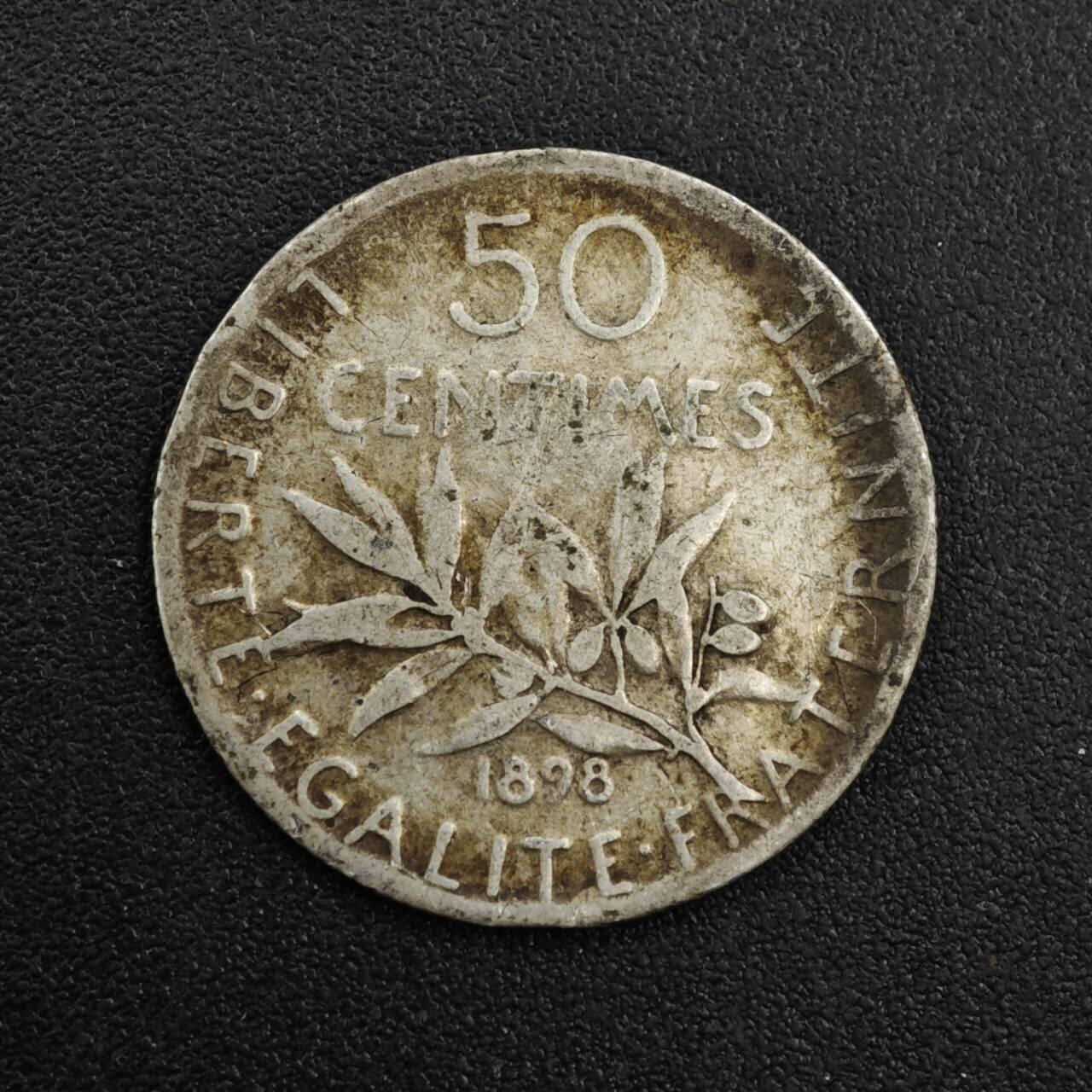 【淘币小摊】实时拍第八百一十四拍   散币场   满百包邮可预留二周 每周一统一发货   法国1898年播种女神50分银币