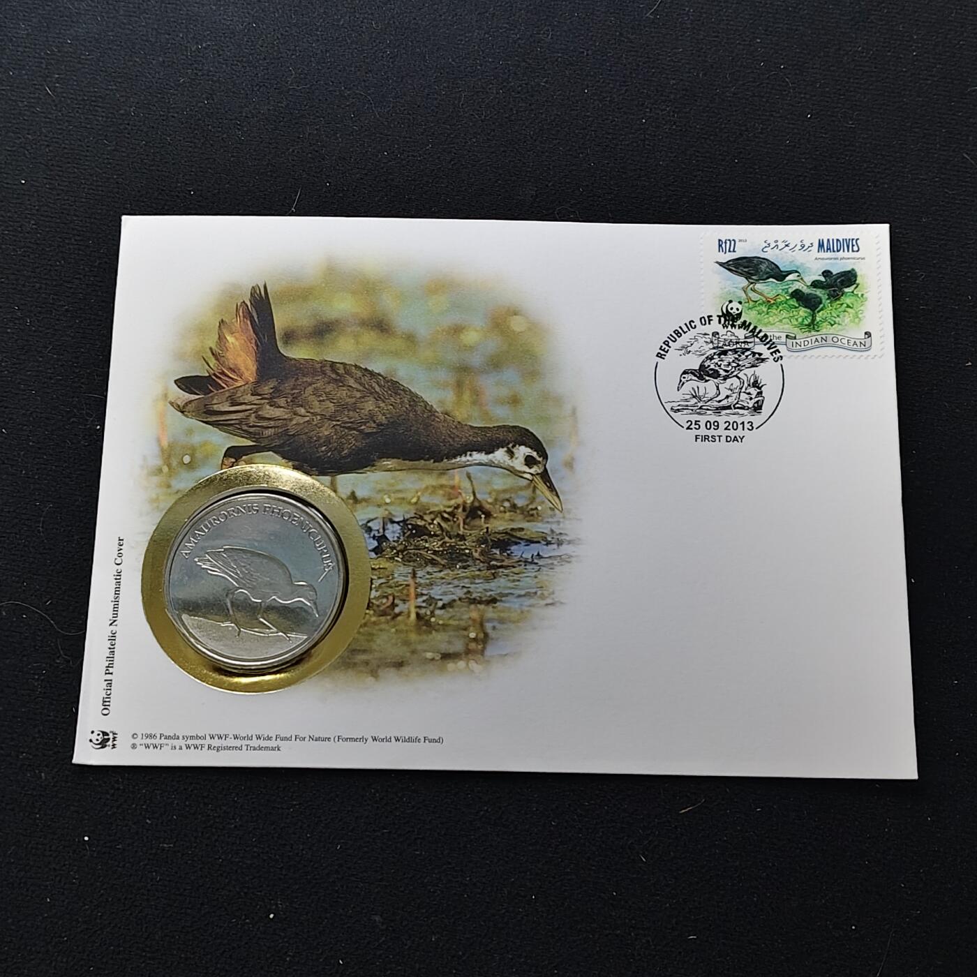 【全场包邮】纯粹捡漏拍482场（免费代拍第19场）-币封+套装+富兰克林（注意佣金） 【邮章封】WWF世界自然基金会白胸苦恶鸟纪念邮章封