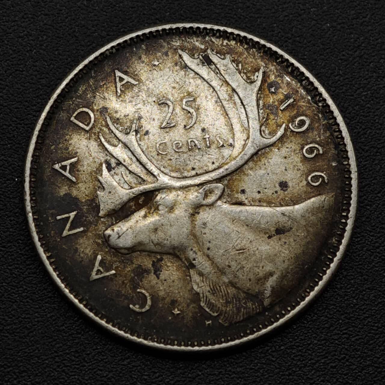 【淘币小摊】实时拍第八百一十五拍   银币套币场   满百包邮可预留二周 每周一统一发货   加拿大1966年25分银币