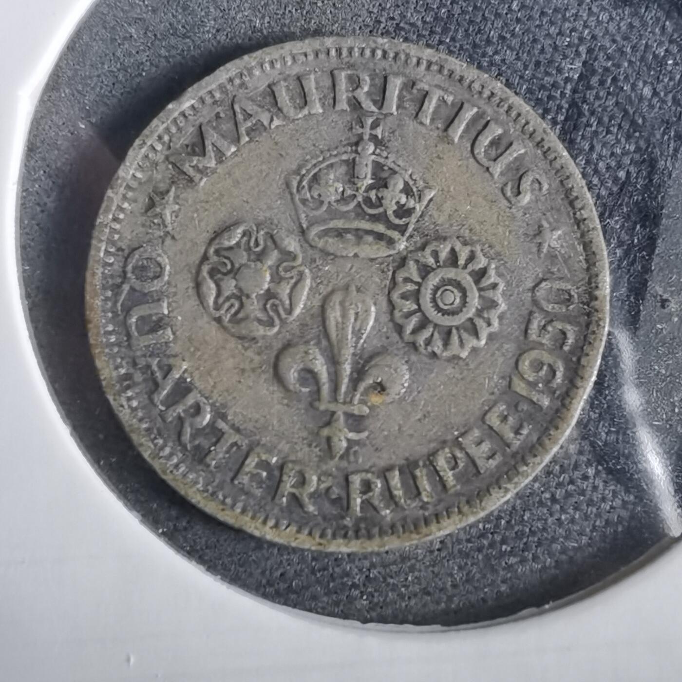 沼泽如烟--第919场 毛里求斯1950年四分之一卢比银币