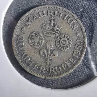 沼泽如烟--第919场 - 毛里求斯1950年四分之一卢比银币