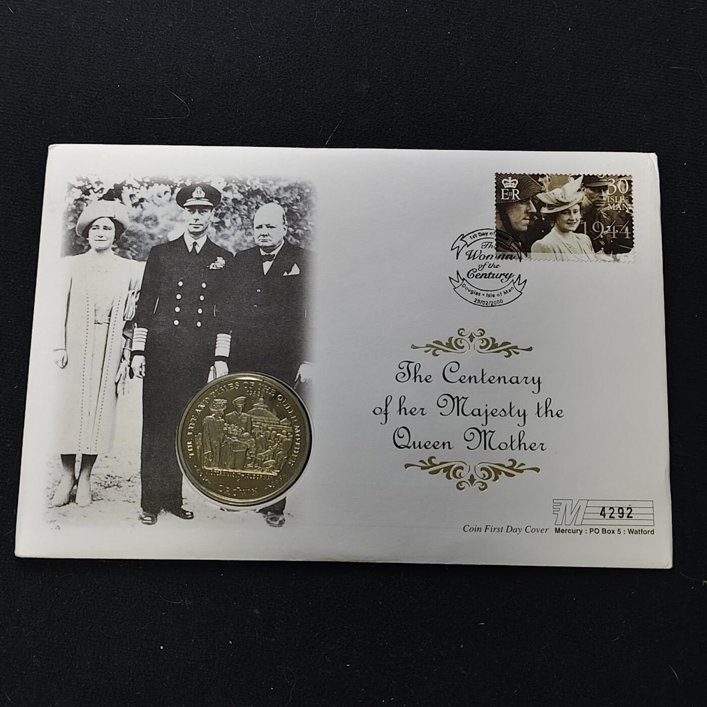 【全场包邮】纯粹捡漏拍482场（免费代拍第19场）-币封+套装+富兰克林（注意佣金） 【邮币封】马恩岛2000年1克朗女王母亲伊丽莎白皇太后人生中的重要时刻系列访问马恩岛克朗型纪念币邮币封