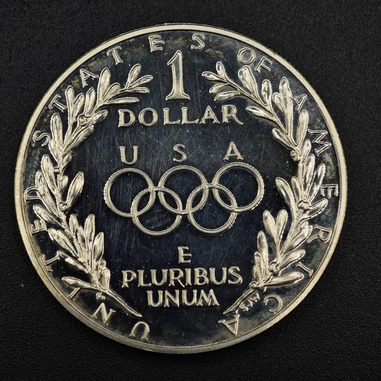 【淘币小摊】实时拍第八百一十五拍   银币套币场   满百包邮可预留二周 每周一统一发货   美国1988年汉城奥运会1美元精制银币重26.7克银价310