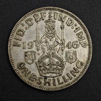 【淘币小摊】实时拍第八百一十四拍   散币场   满百包邮可预留二周 每周一统一发货   - 英国1946年乔治六世一先令银币