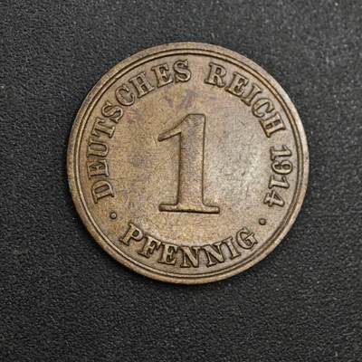 【淘币小摊】实时拍第八百一十四拍   散币场   满百包邮可预留二周 每周一统一发货   - 德国1914年长翅1芬妮铜币