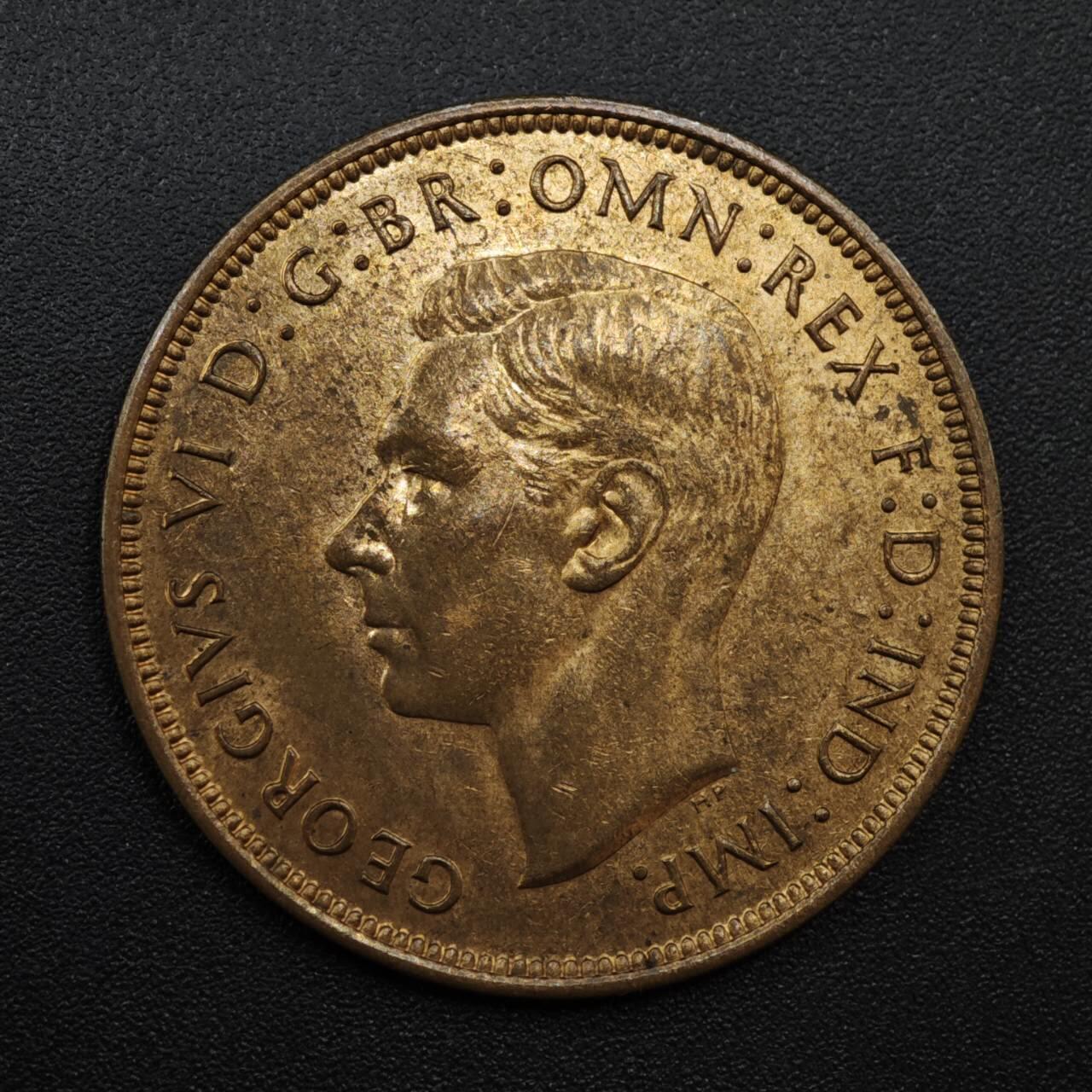 【淘币小摊】实时拍第八百一十四拍   散币场   满百包邮可预留二周 每周一统一发货   英国1948年乔治六世一便士铜币