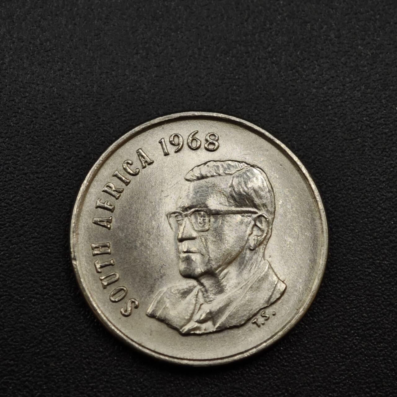 【淘币小摊】实时拍第八百一十四拍   散币场   满百包邮可预留二周 每周一统一发货   南非1968年5分镍币