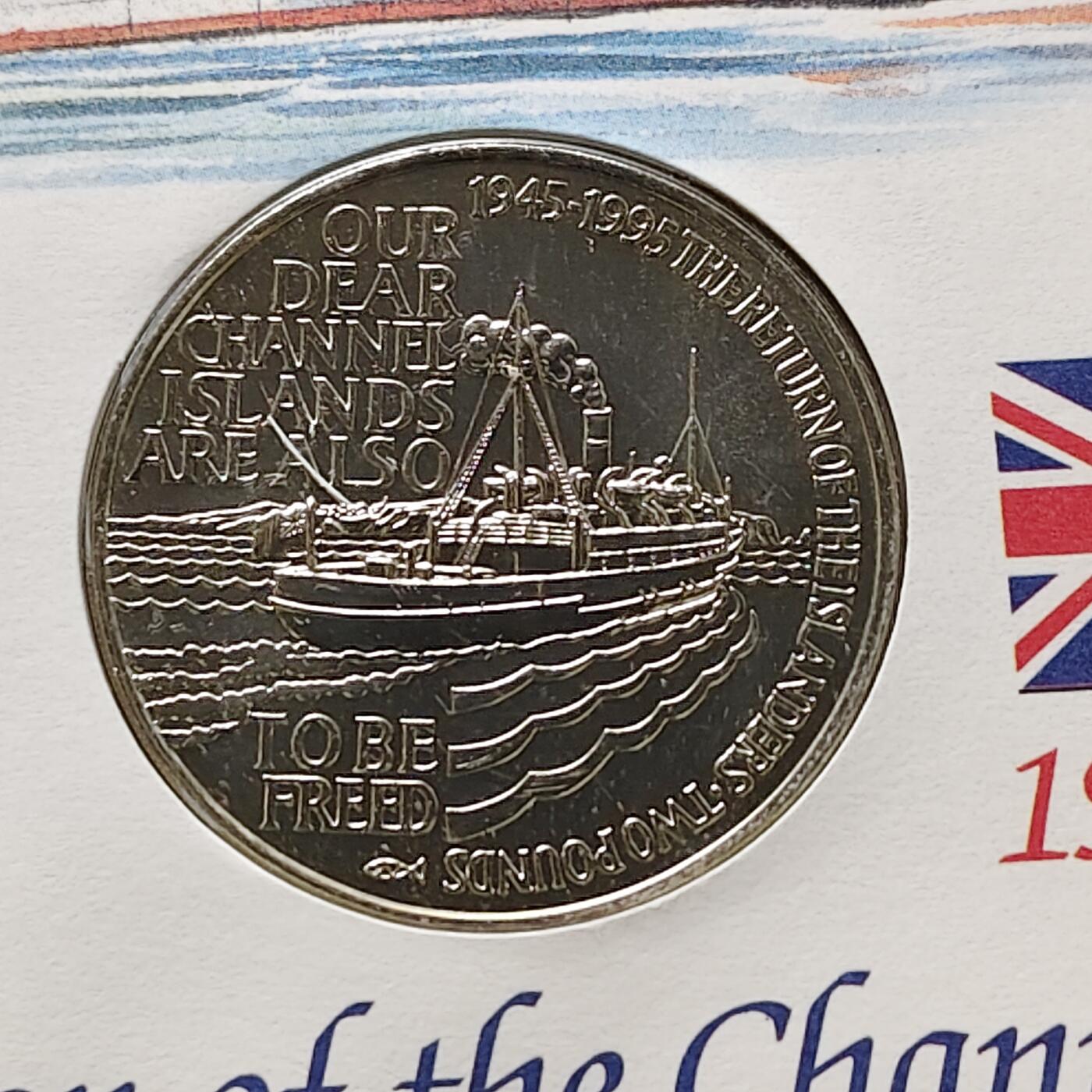 【全场包邮】纯粹捡漏拍482场（免费代拍第19场）-币封+套装+富兰克林（注意佣金） 【邮币封】奥尔德尼1995年2镑二战胜利50周年克朗型纪念币邮币封