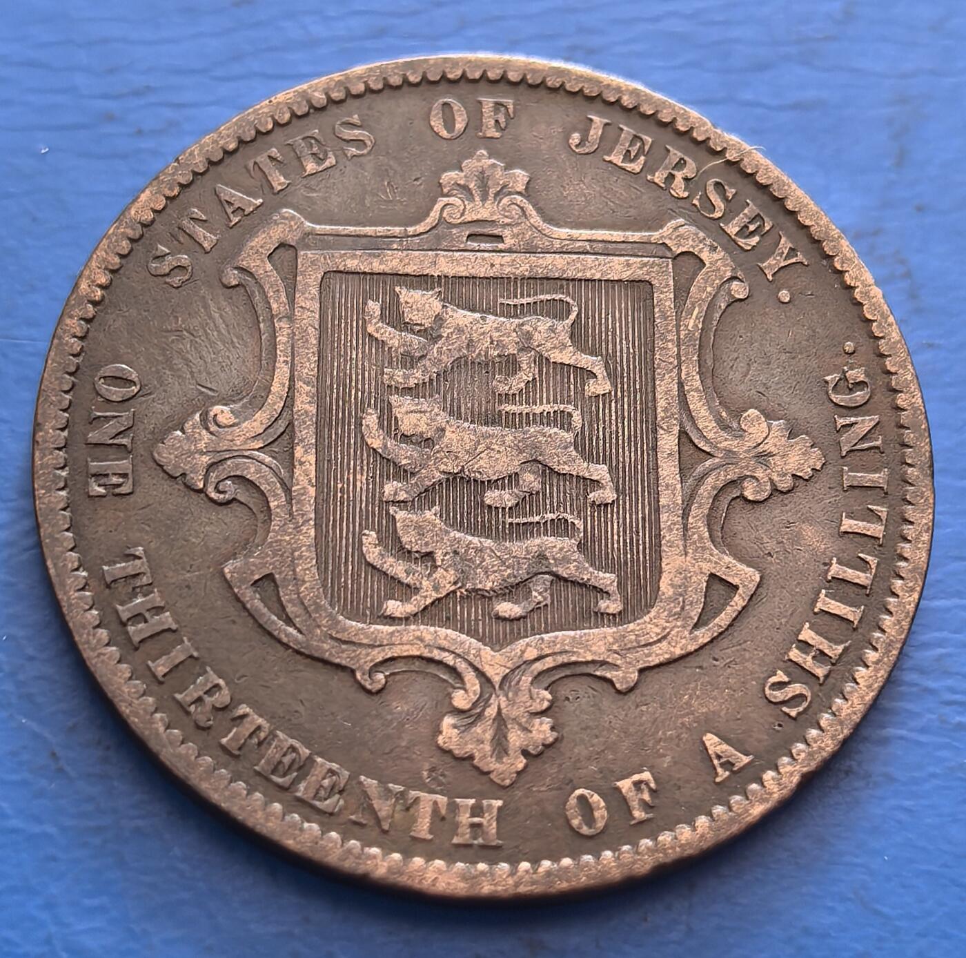 外国优质老铜币银币，周六九点倒数截拍，满百包邮，可寄存半年，喜欢朋友微信扫描二维码可直接参拍 英属泽西1871年1/13先令大铜币