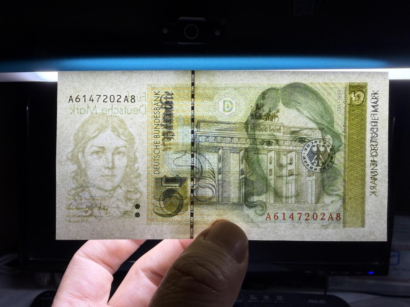 2025年集古藏今外币拍卖第十期-第10场—（总第290拍-纸币专场），本期拍完结算一次，发货时间2-3天，休息几天后继续新的一期拍卖。 全新1991年德国5马克