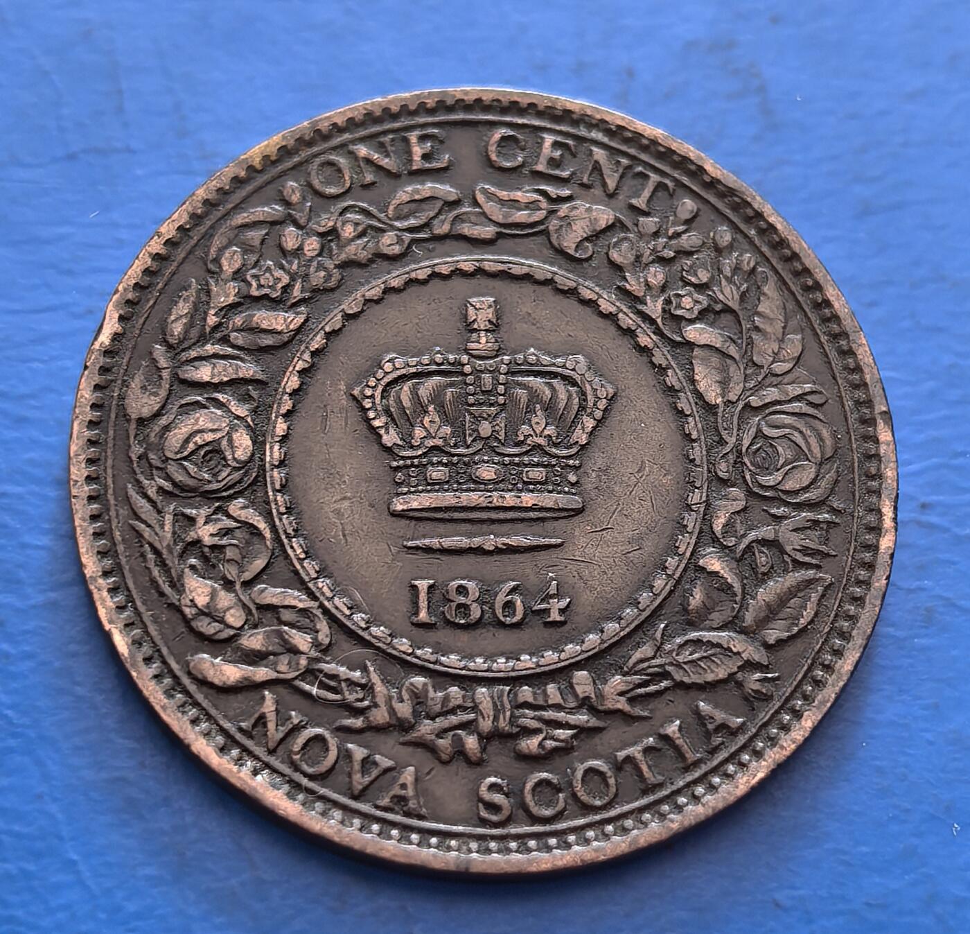 外国优质老铜币银币，周六九点倒数截拍，满百包邮，可寄存半年，喜欢朋友微信扫描二维码可直接参拍 极美品加拿大1864年壹分