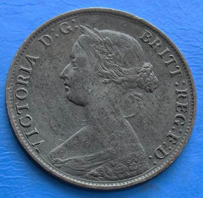 外国优质老铜币银币，周六九点倒数截拍，满百包邮，可寄存半年，喜欢朋友微信扫描二维码可直接参拍 - 英国1861年半便士维多利亚青年版