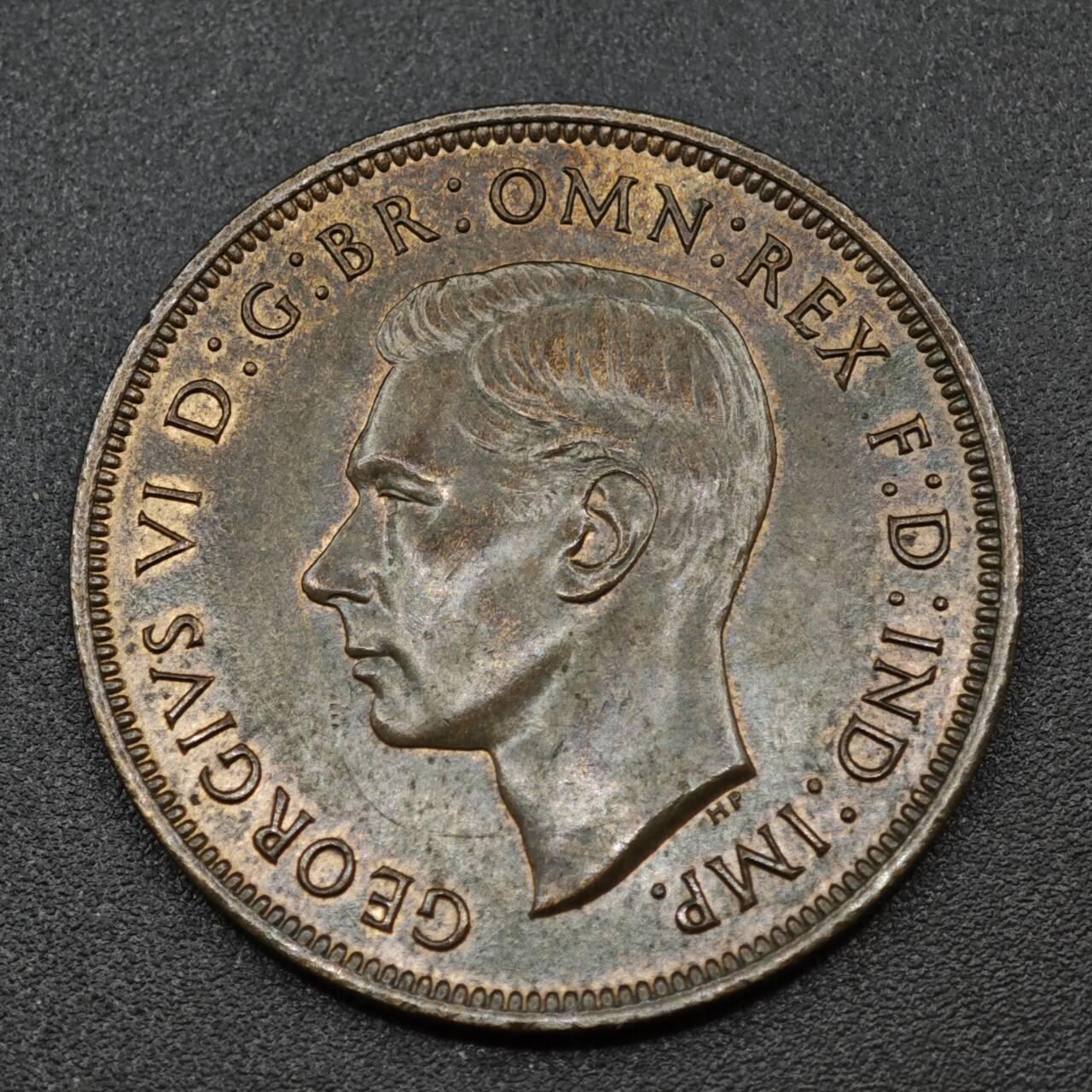 【淘币小摊】实时拍第八百一十四拍   散币场   满百包邮可预留二周 每周一统一发货   英国1937年乔治六世一便士铜币