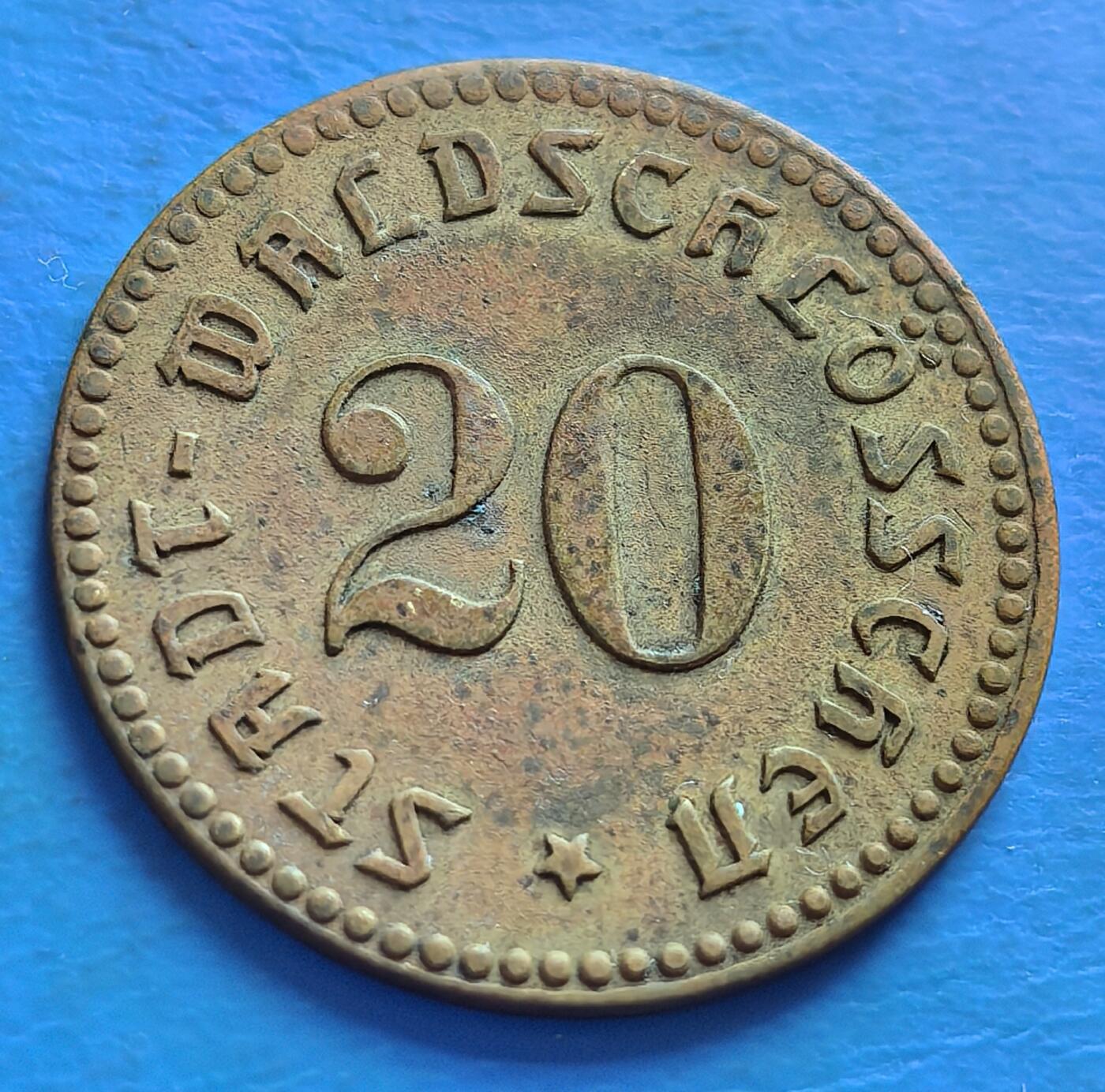 外国优质老铜币银币，周六九点倒数截拍，满百包邮，可寄存半年，喜欢朋友微信扫描二维码可直接参拍 少见德国华尔兹罗森20芬尼