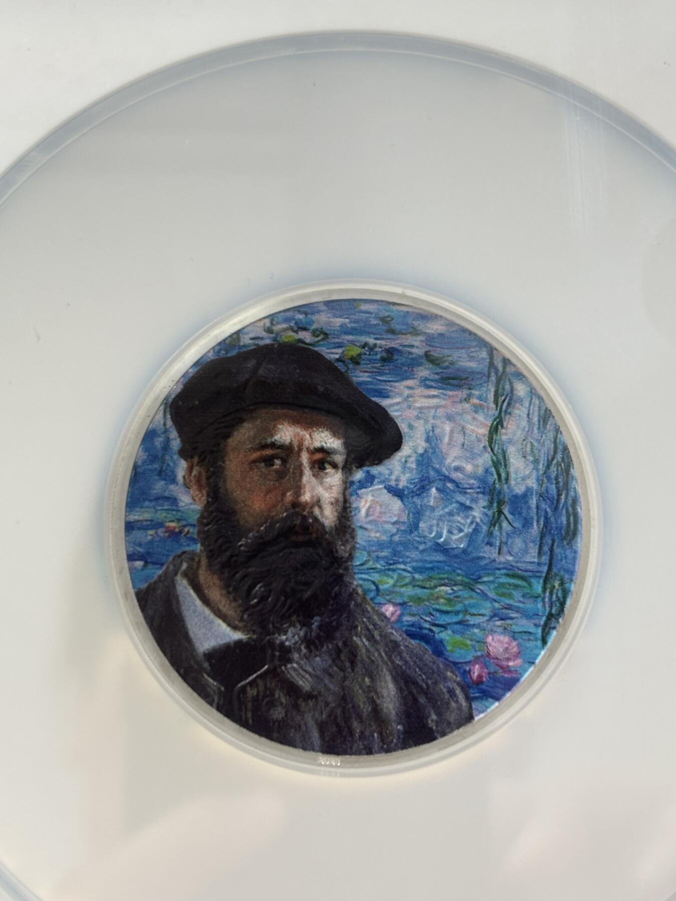 第184期拍卖 库克2023年艺术大师莫奈2盎司彩色纪念银币NGC-PF70首无盒无证书，999银，发行1500枚